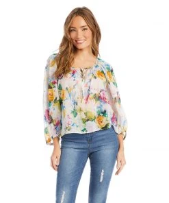 Karen Kane Clothing Petite Size Peasant Top