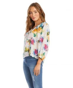 Karen Kane Clothing Petite Size Peasant Top