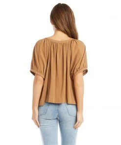 Karen Kane Short Sleeve Peasant Top