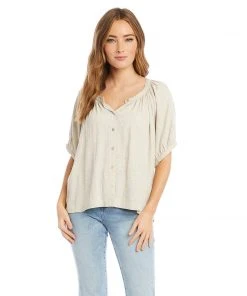 Karen Kane New Arrivals Short Sleeve Peasant Top