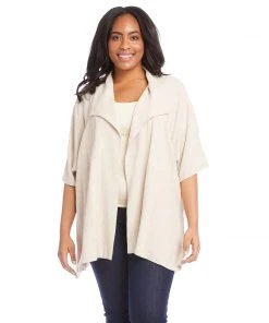 Karen Kane New Arrivals Plus Size Short Sleeve Jacket