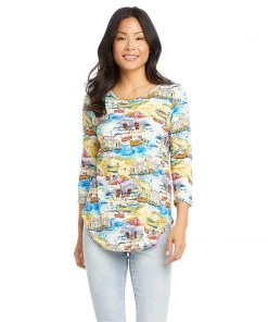 Karen Kane 3/4 Sleeve Shirttail Top