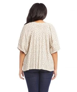 Karen Kane Plus Size Short Sleeve Peasant Top New Arrivals