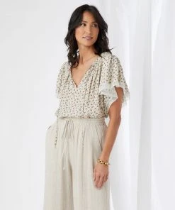 Karen Kane Tops Flutter Sleeve Top