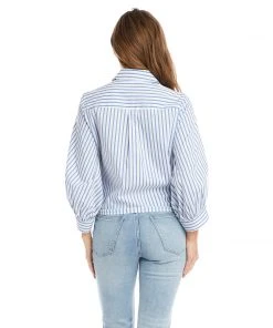Karen Kane Stripe Tie-Front Top Clothing