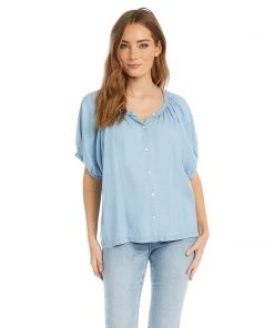 Karen Kane Short Sleeve Peasant Top Clothing