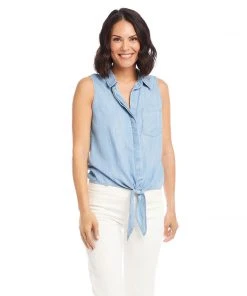 Karen Kane Sleeveless Tie-Front Top