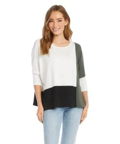 Karen Kane Petite Size Colorblock Top Clothing