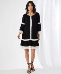 Karen Kane Mixed Lace Dress Clothing