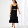 Karen Kane Clothing Lace Trim Midi Dress