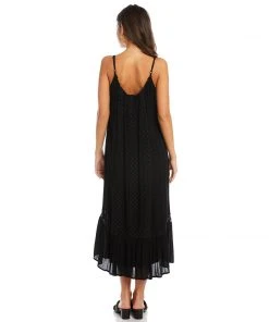 Karen Kane Clothing Lace Trim Midi Dress