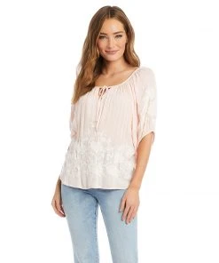 Karen Kane Clothing Embroidered Peasant Top