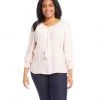 Karen Kane Plus Size Button-Up Peasant Top