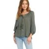 Karen Kane Clothing Button-Up Peasant Top