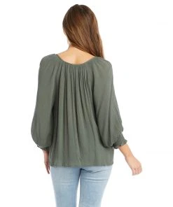 Karen Kane Clothing Button-Up Peasant Top