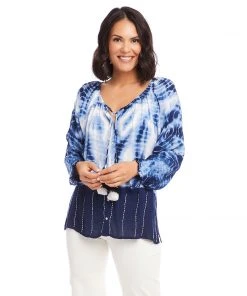 Karen Kane Clothing Button-Up Peasant Top