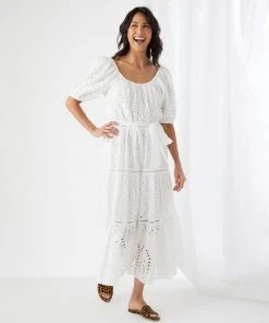 Karen Kane Tiered Eyelet Dress Clothing