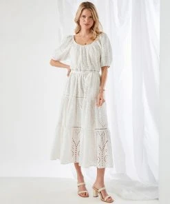 Karen Kane Tiered Eyelet Dress Clothing