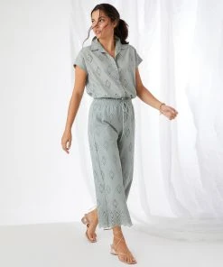 Karen Kane Extended Sleeve Eyelet Top