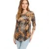 Karen Kane Petite Size Tie Dye Burnout Shirttail Top