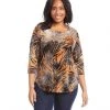 Karen Kane Plus Size Tie Dye Burnout Shirttail Top