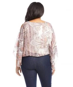 Karen Kane Plus Size Cold Shoulder Scarf Top