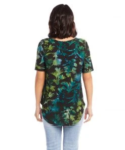 Karen Kane Petite Size Short Sleeve Shirttail Top
