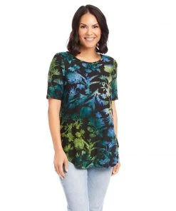 Karen Kane Clothing Short Sleeve Shirttail Top