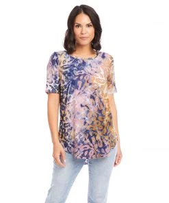 Karen Kane Clothing Short Sleeve Shirttail Top