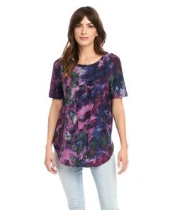 Karen Kane Petite Size Short Sleeve Shirttail Top