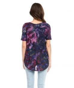 Karen Kane Petite Size Short Sleeve Shirttail Top