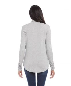 Karen Kane Shirred Sleeve Turtleneck Top